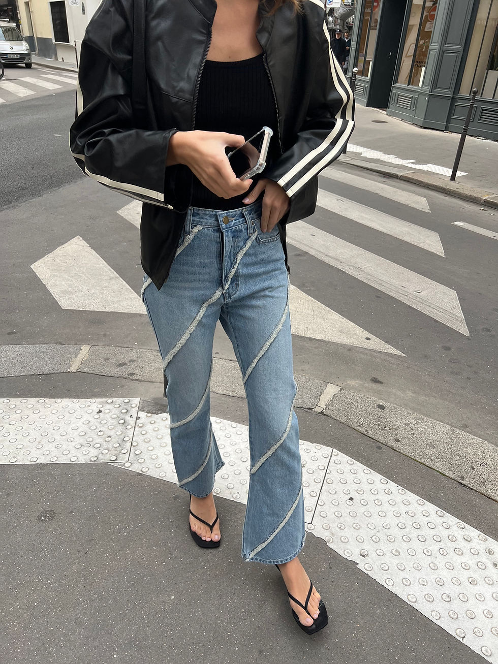 Thumbnail: Frayed Seam Detail Jeans