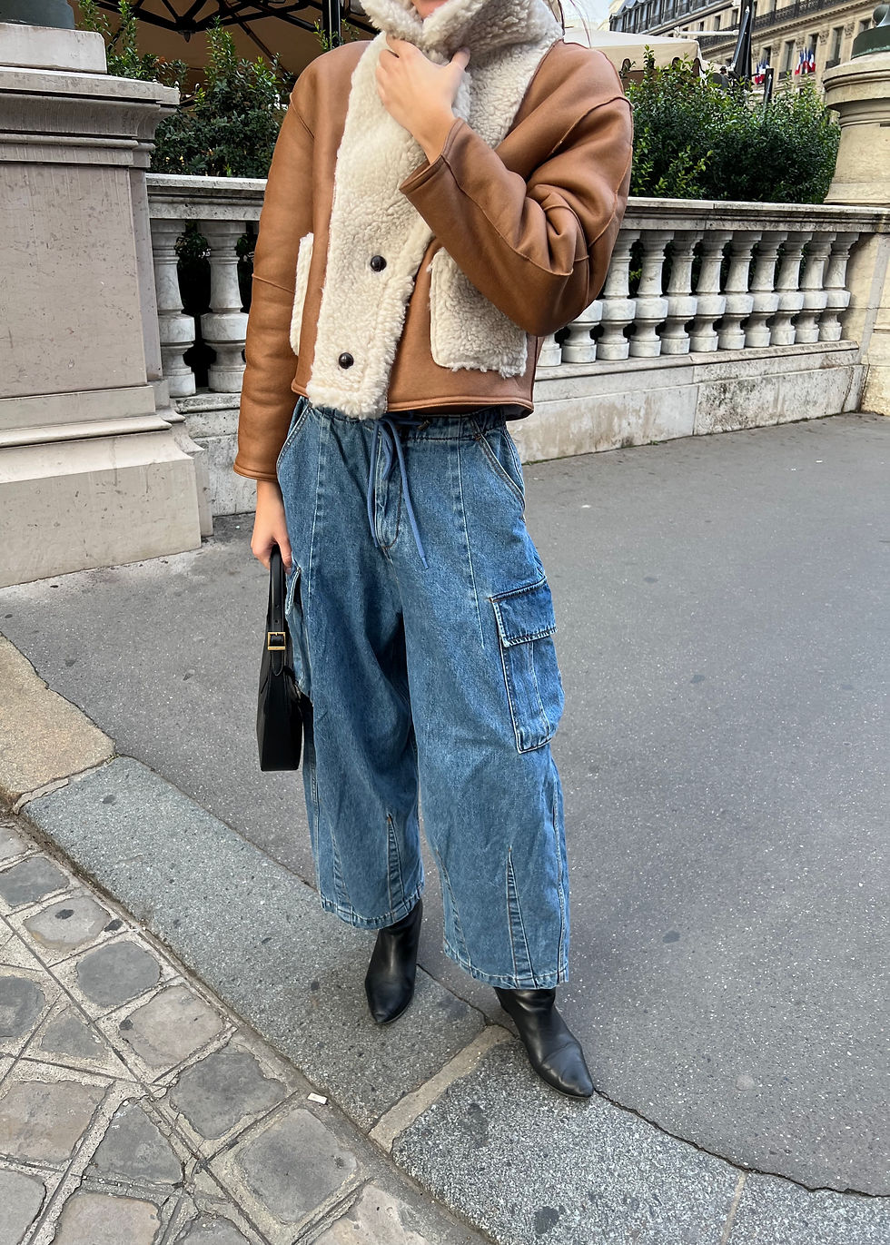 Thumbnail: Oversized Denim Cargo Pants