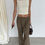 Thumbnail: Waistband Pleated Trousers (2colors)