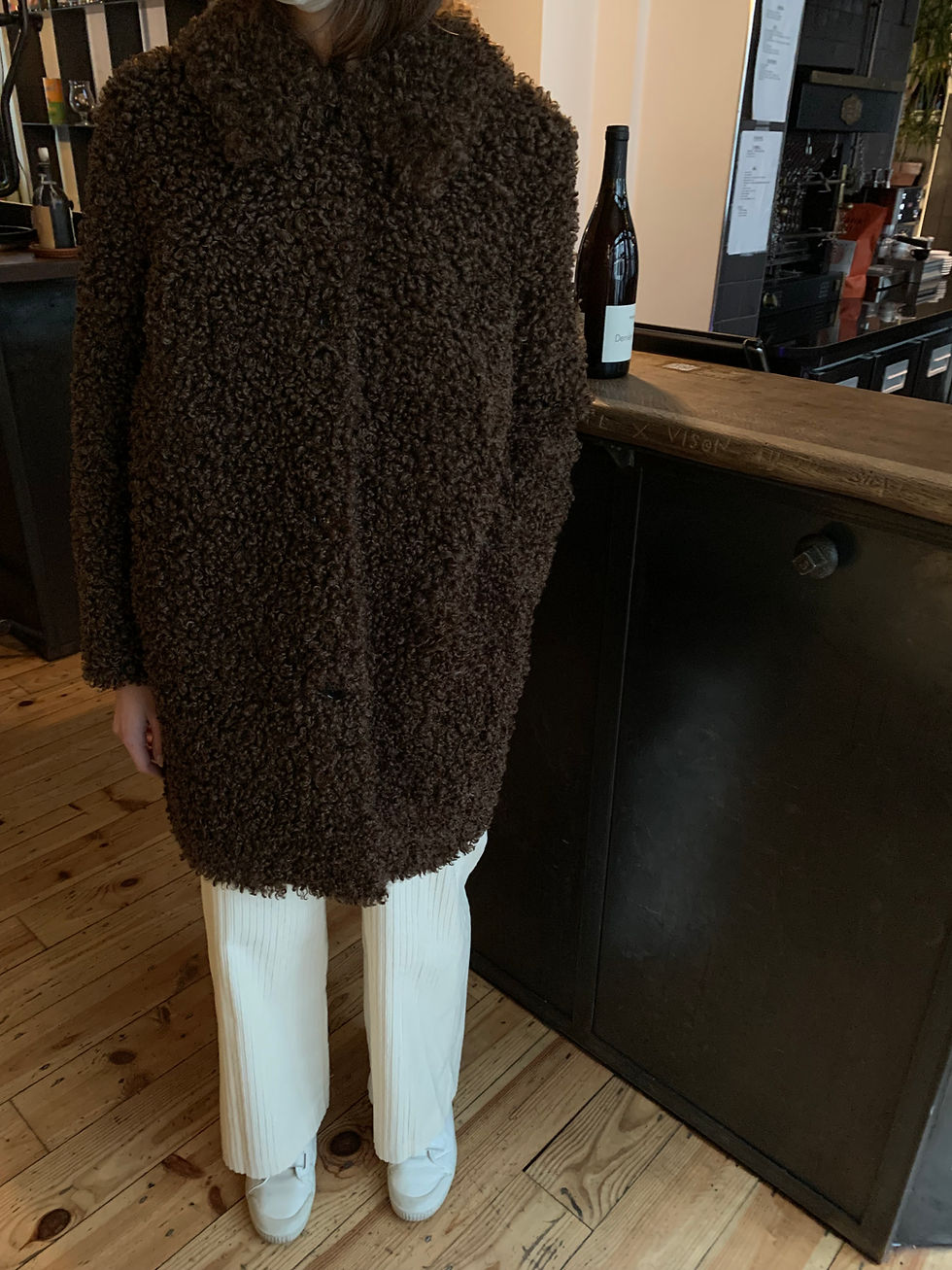 Thumbnail: Brown Curly Shearling Coat