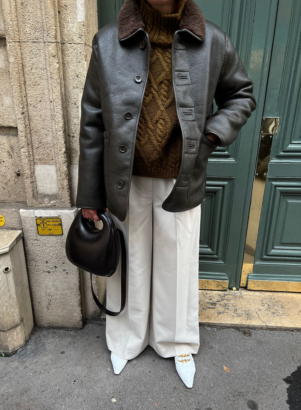Thumbnail: Brown Reversible Shearling Coat