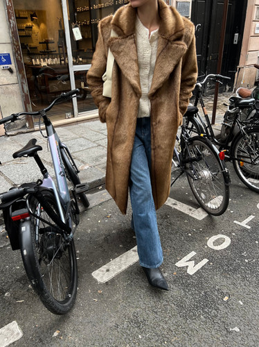 Long Mink Faux Fur Coat (2colors) | LE:APT