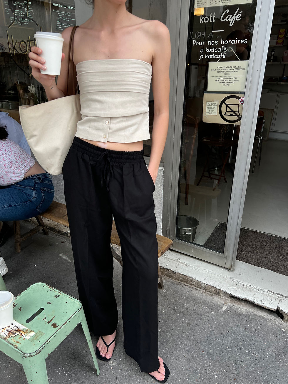 Thumbnail: Linen Blend Trousers (2colors)