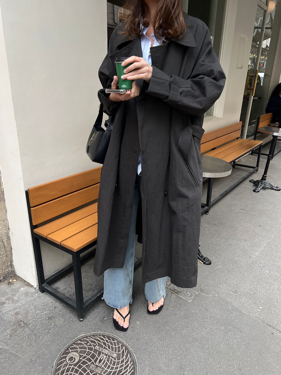 Thumbnail: Charcoal Oversized Trench Coat