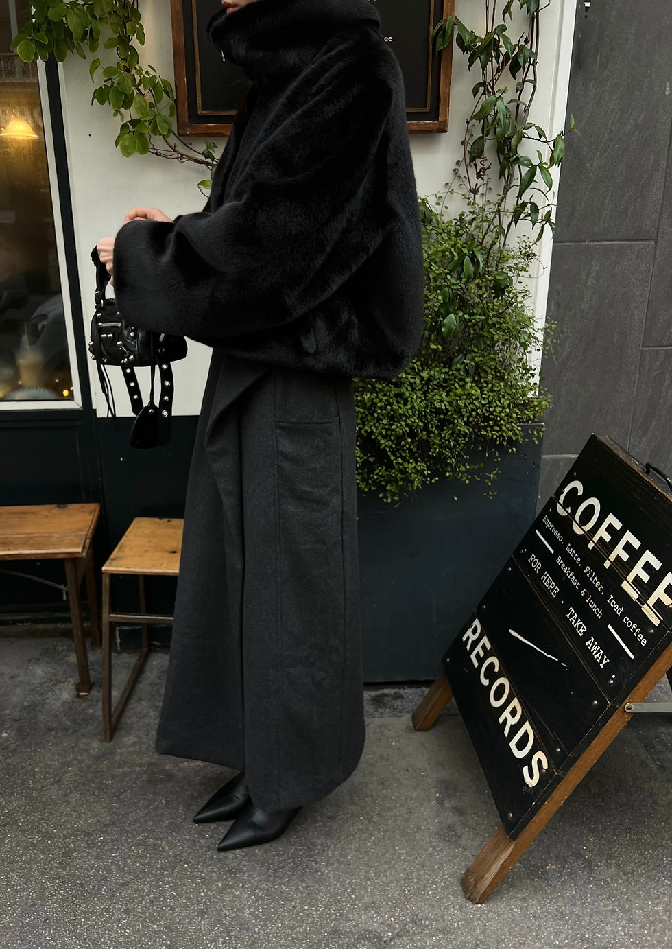 Thumbnail: Wrap Wool Blend Maxi Skirt