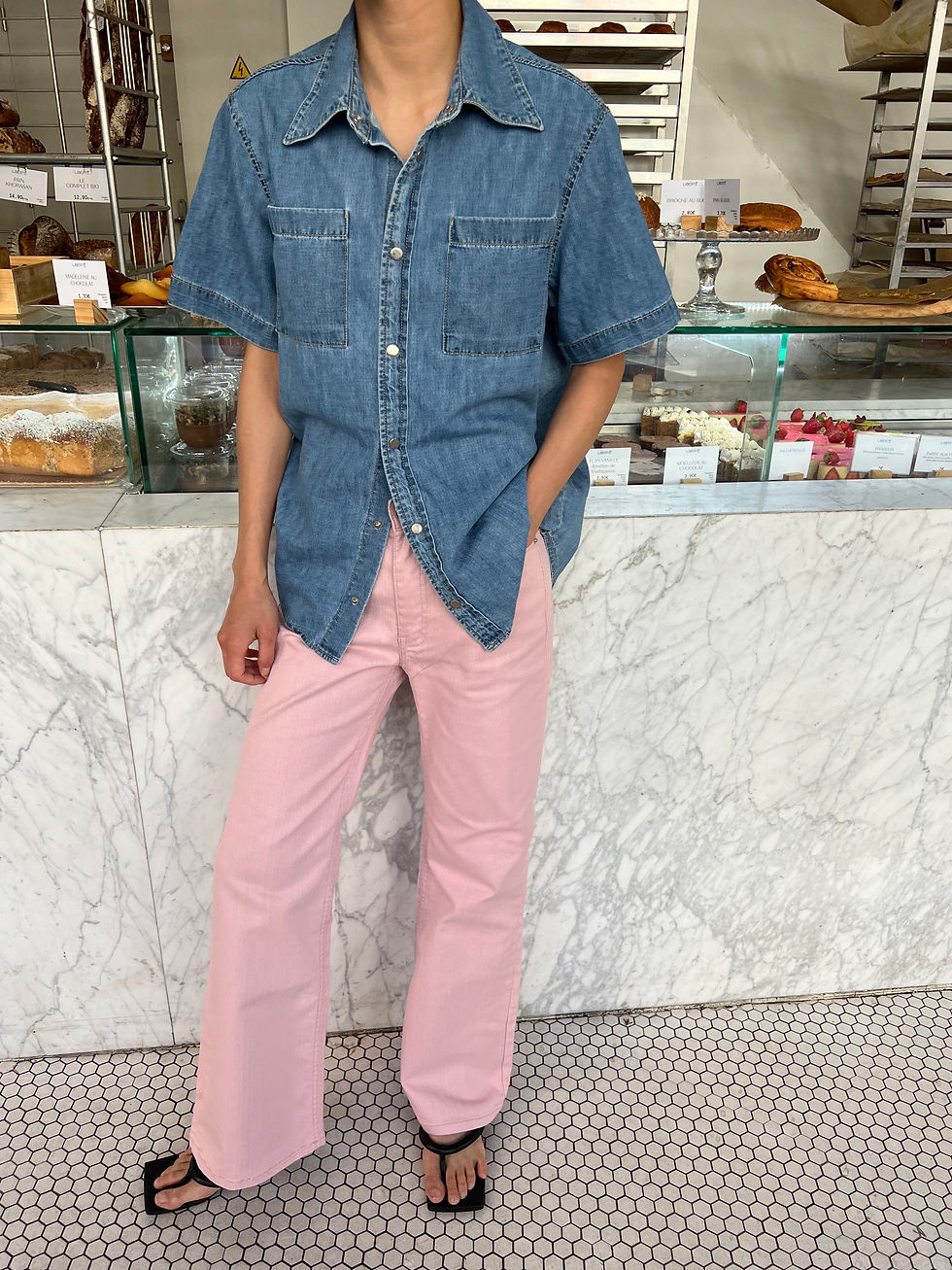 Thumbnail: Light Pink Flared Jeans