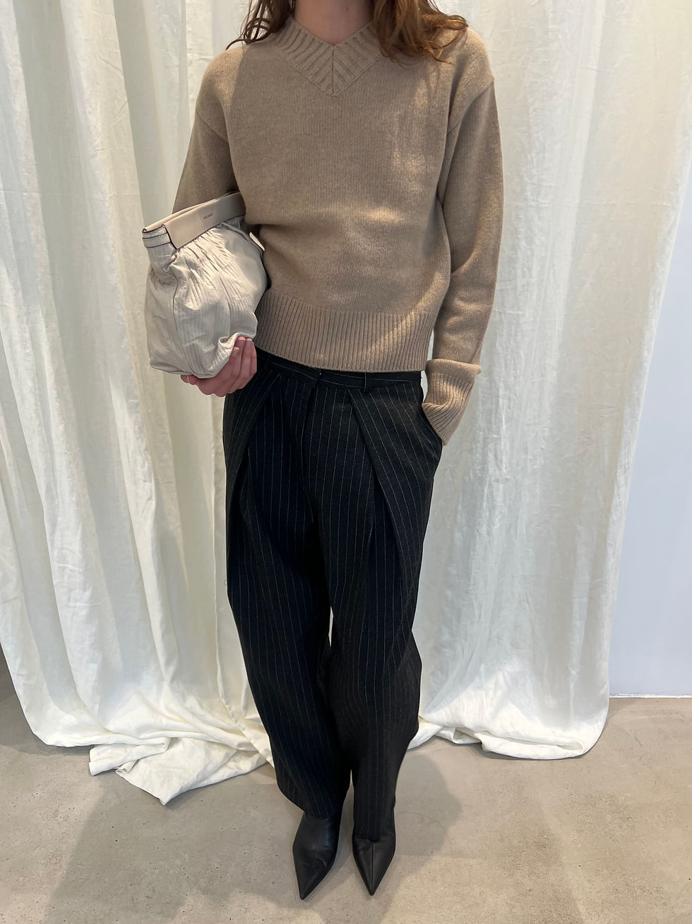 Thumbnail: Pleated Striped Trousers