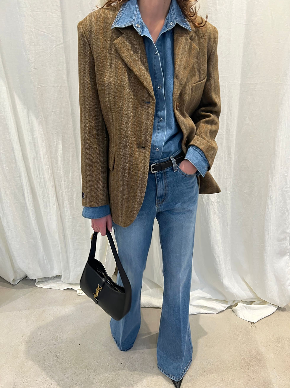 Thumbnail: Beige Tweed Wool  Blazer (Abraham Moon Wool)