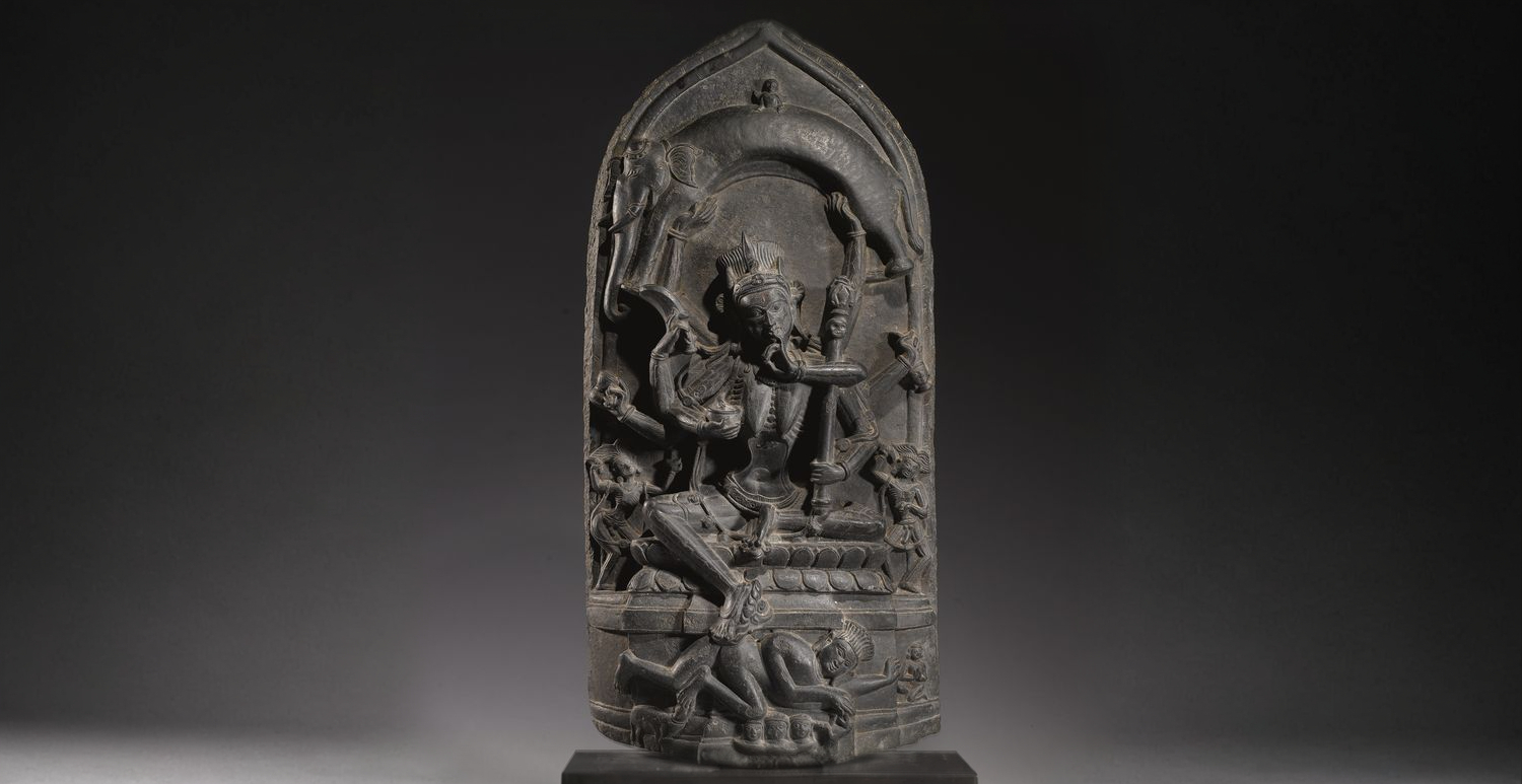 A fearsome aspect of Kāli, skeletal and adorned with a garland of skulls, Chamunda symbolizes the destruction of ego