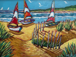 040126 Beach with Three Sails