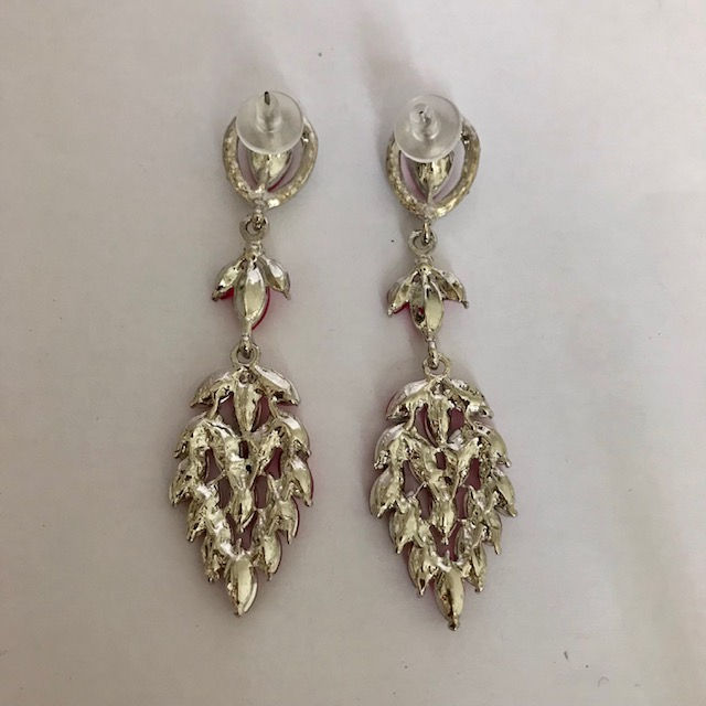 Thumbnail: Betsey Johnson Pink Crystal Dangle Earrings
