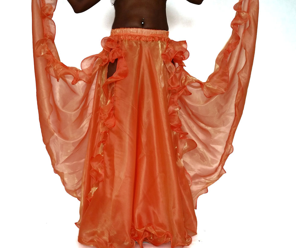 Thumbnail: Frilly Skirt Double Split - Satsuma 
