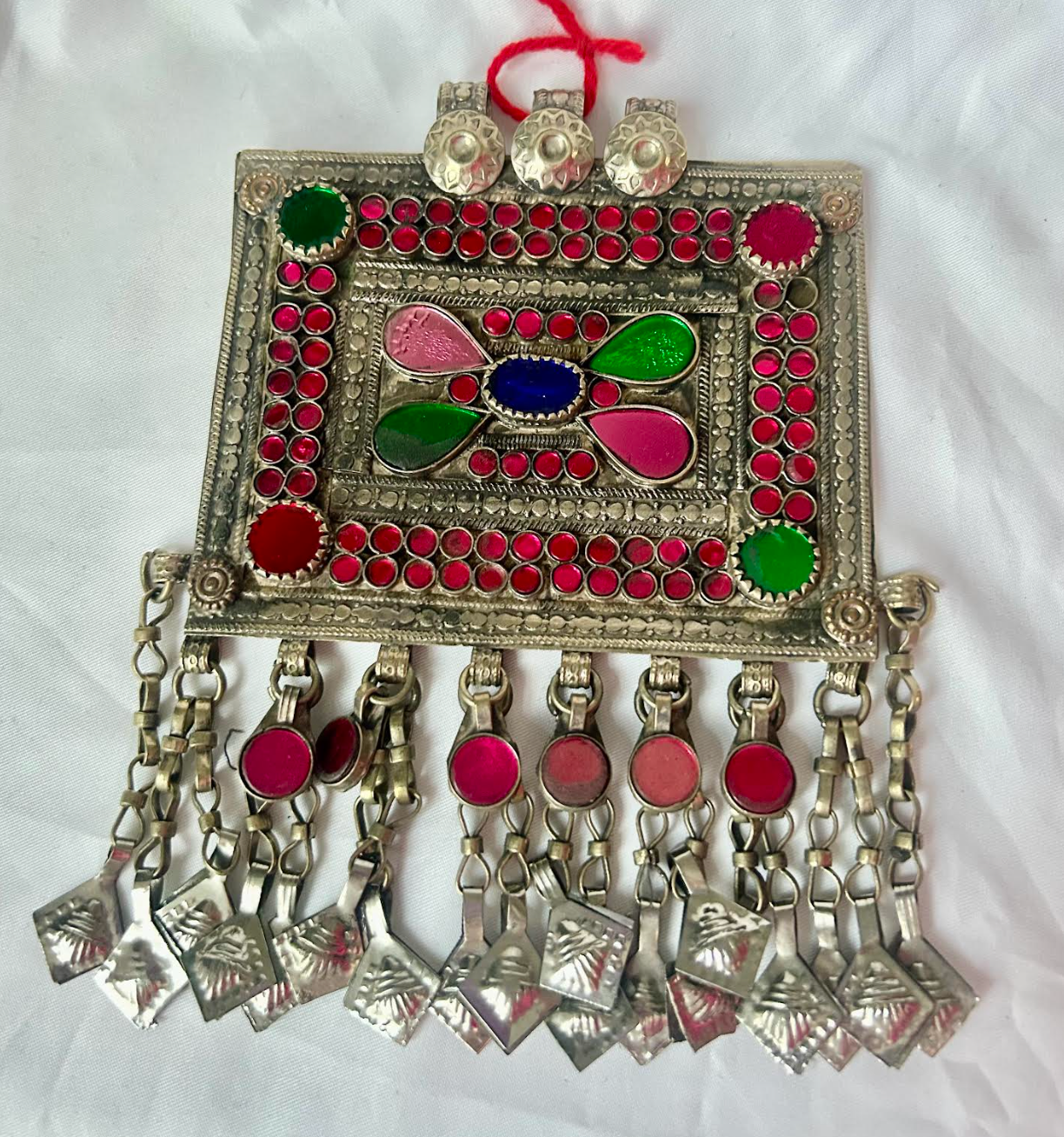 Kuchi Pendant - Pink Green Bllue Rectangle