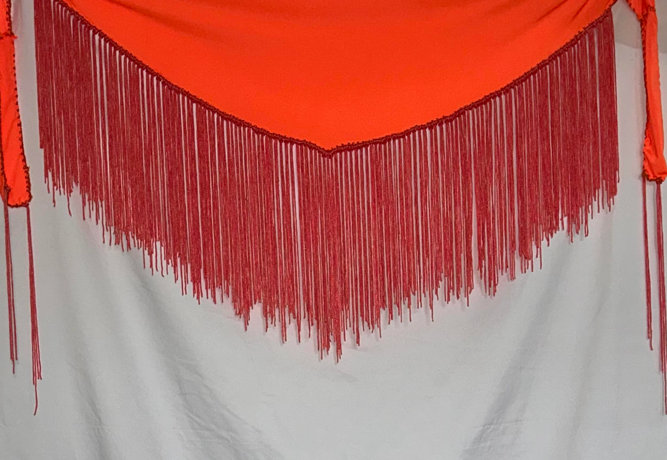 Stretch Fringe Belt - Highlight Orange with Pink Fringe