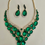 Thumbnail: Green Rhinestone Necklace Set