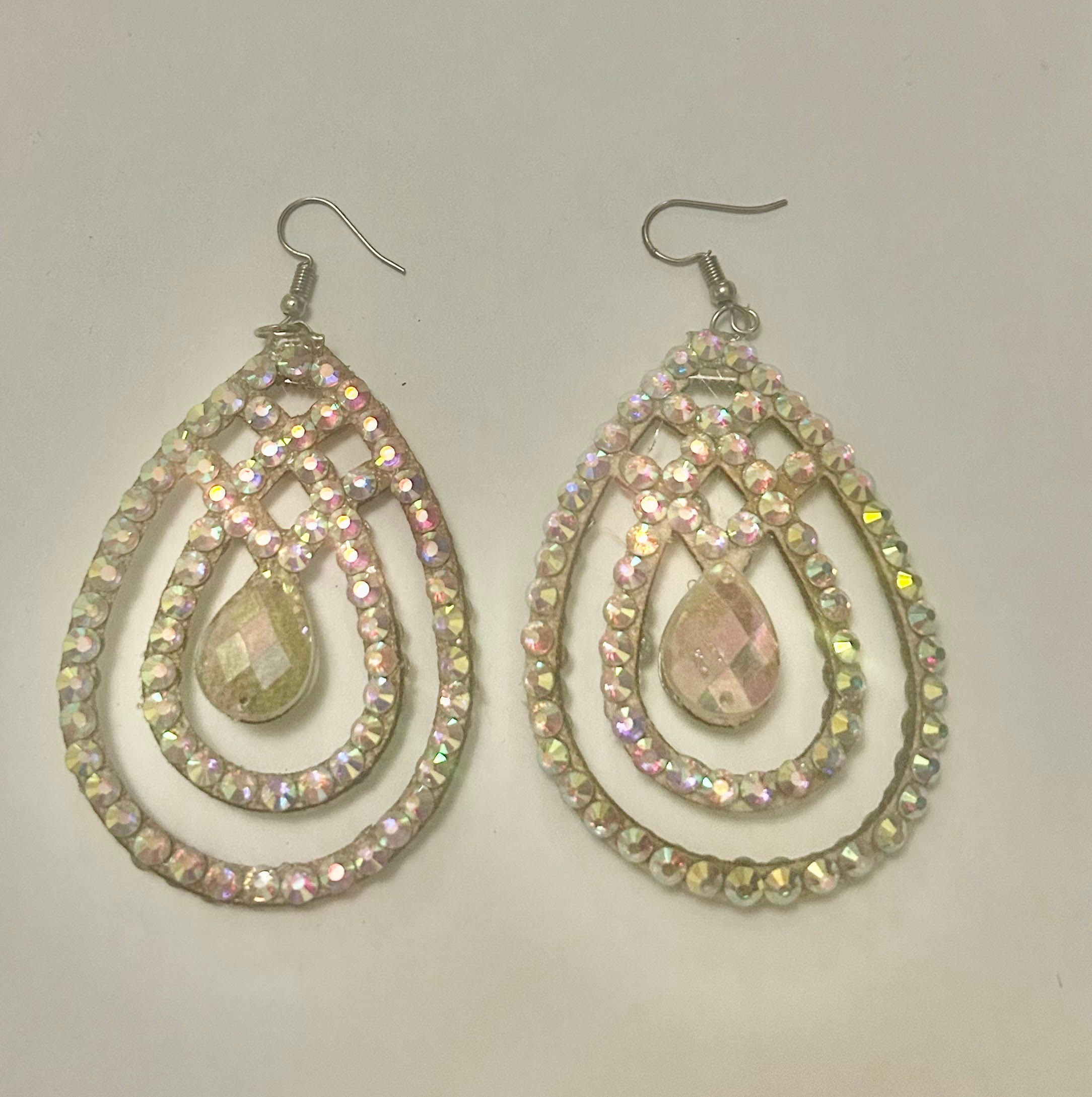 AB Crystal Knot Drop Earrings