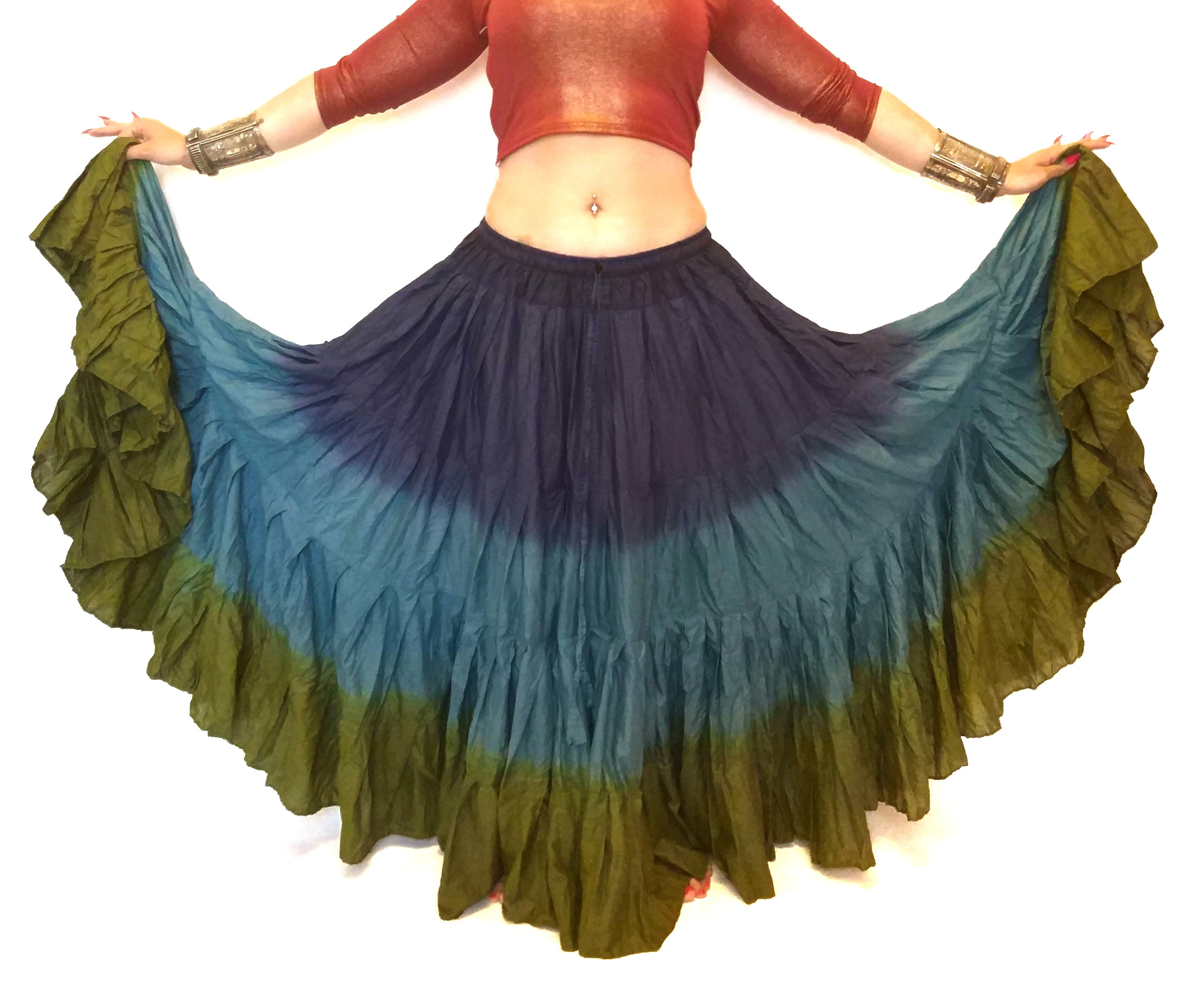 25 YARD 3 TONE SKIRT - SEA GREEN - 36" , 38" long