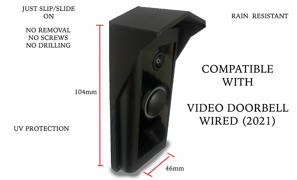 Thumbnail: Ring Doorbell Wired Rain Cover Easy Slide On Rain Cover Weather Glare Protection