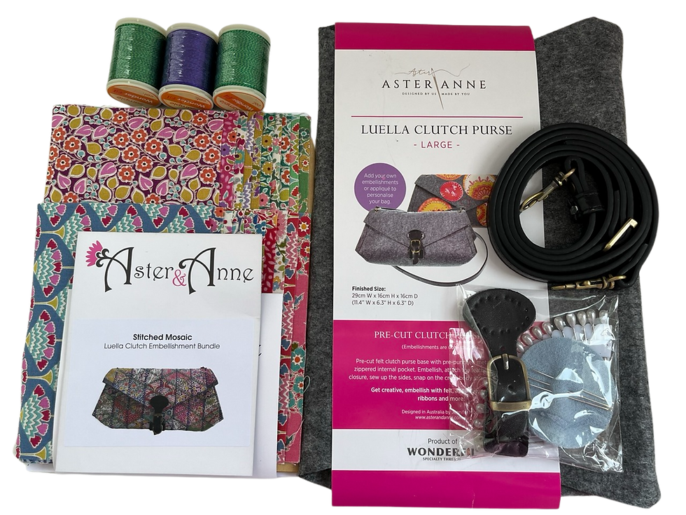 Thumbnail: Stitched Mosaic Luella Clutch Embellishment Bundle