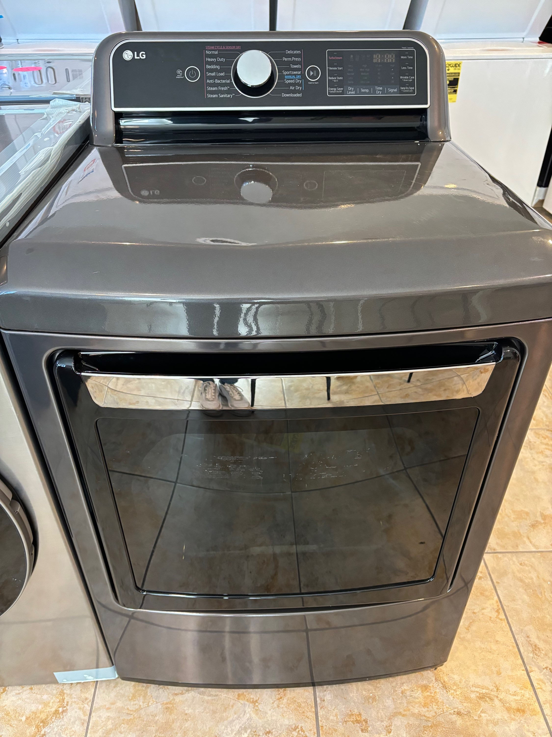 LG - 7.3 cu.ft. Smart wi-fi Enabled Electric Dryer with TurboSteam™