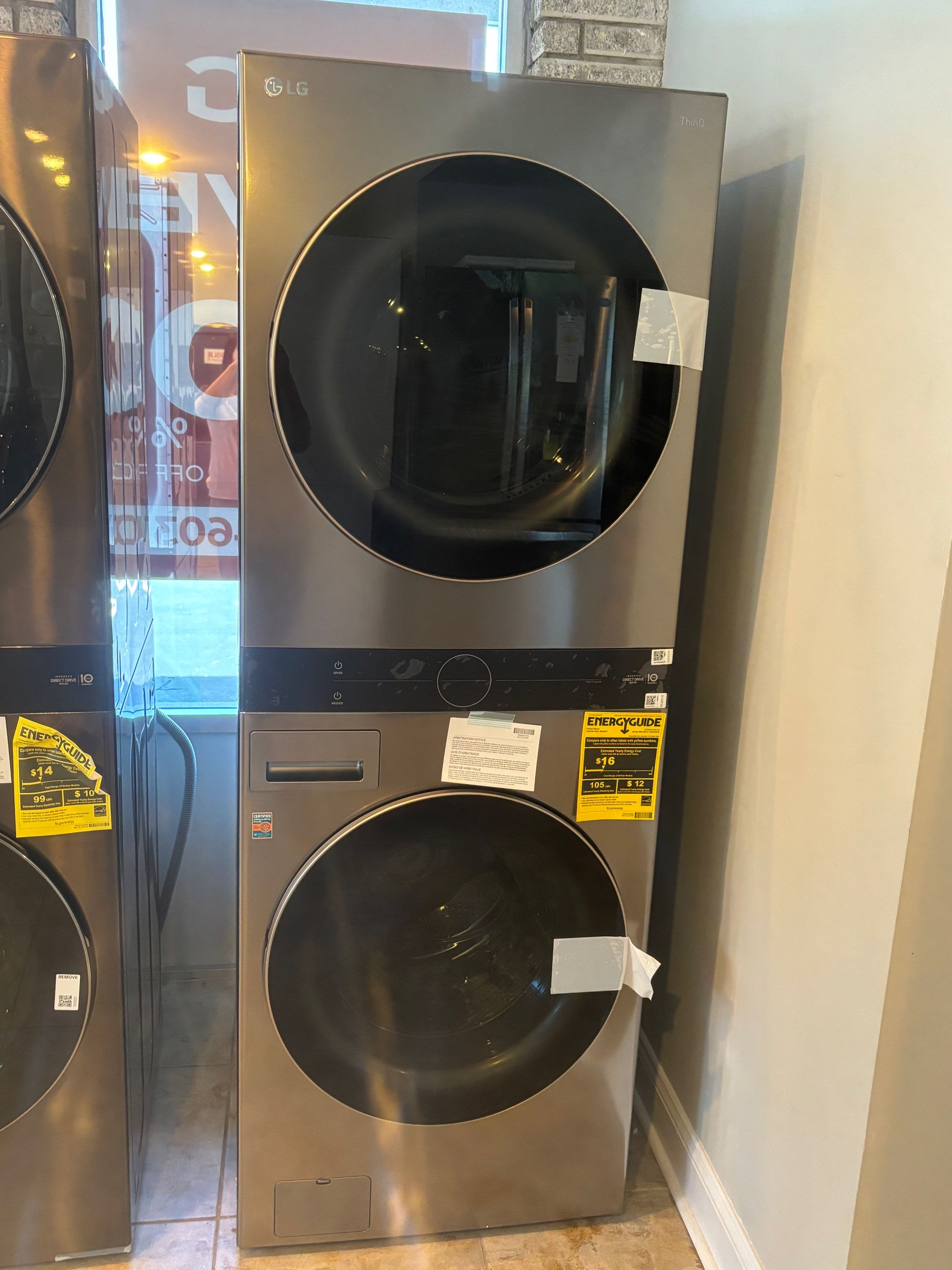 LG - 4.5 Cu. Ft. HE Smart Front Load Washer and 7.4 Cu. Ft. Electric Dryer WashT