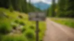 Close-up view of trail markers along a scenic hiking path