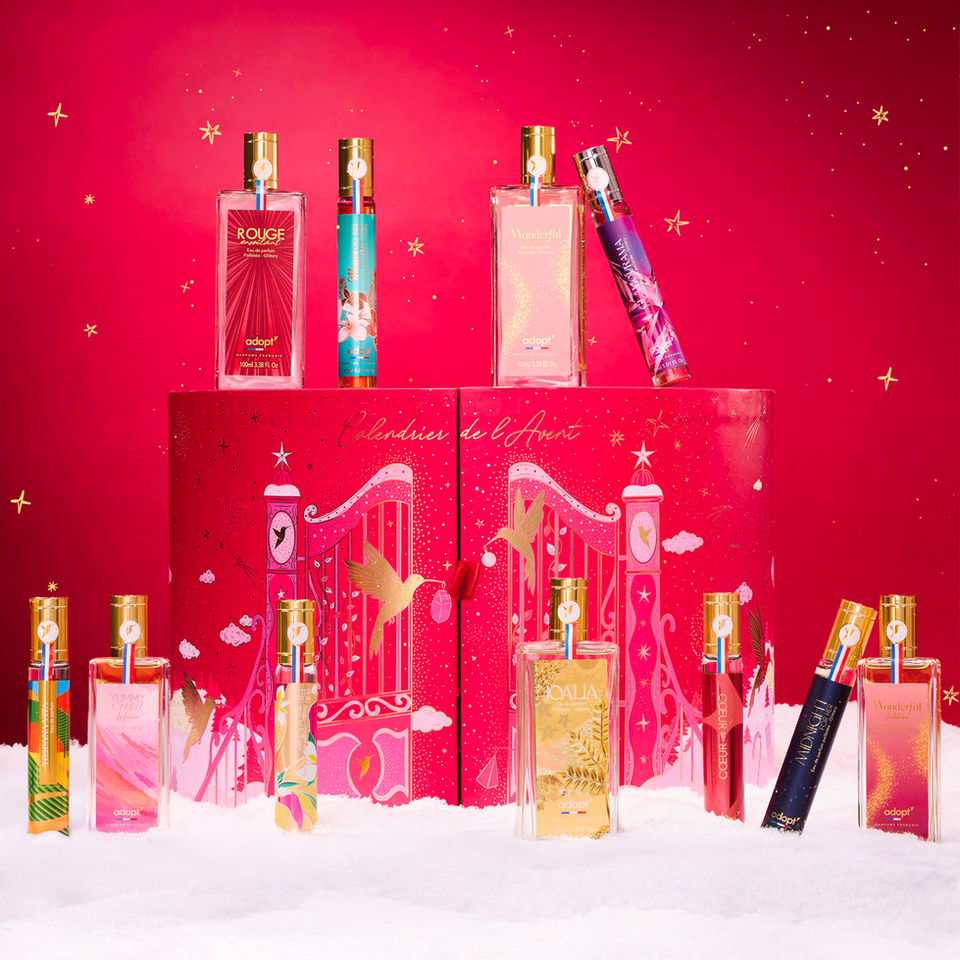 Création des 3 Calendriers de l'Avent pour la campagne de Noël 2025. Illustrations pour Adopt Parfums. 