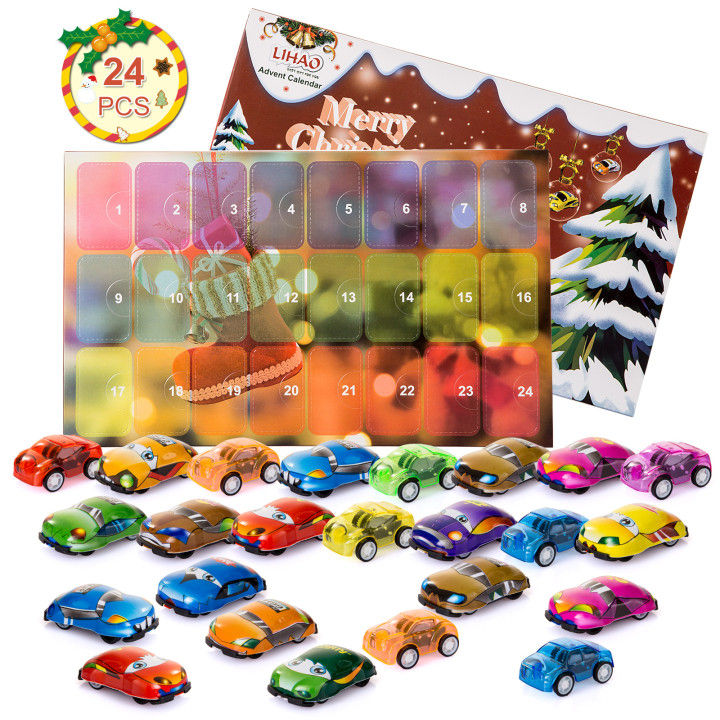 Thumbnail: LIHAO Cars Advent Calendar, Count Down to Christmas Pull Back Cars Set,