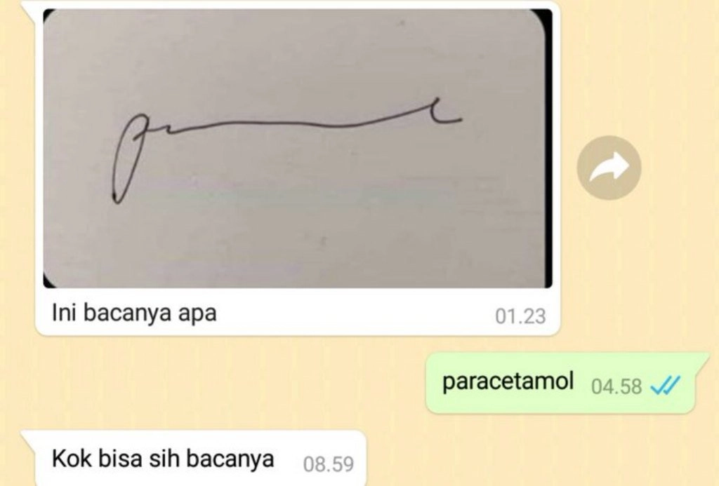 screenshot of doctor writing paracetamol