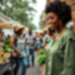 I want a picture of a black owned farmers market. Black business owners selling products a