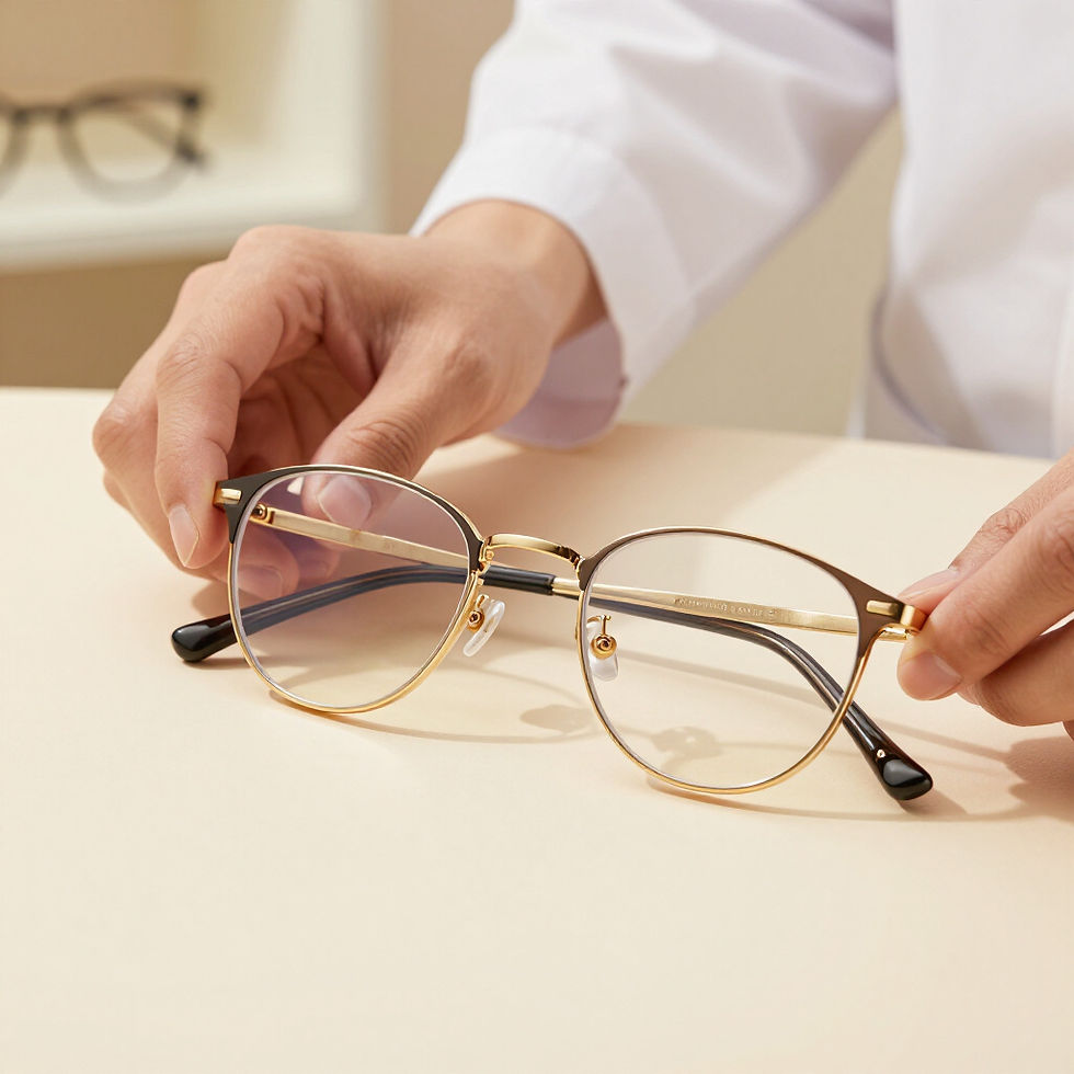 Lens consultation session showing various frames