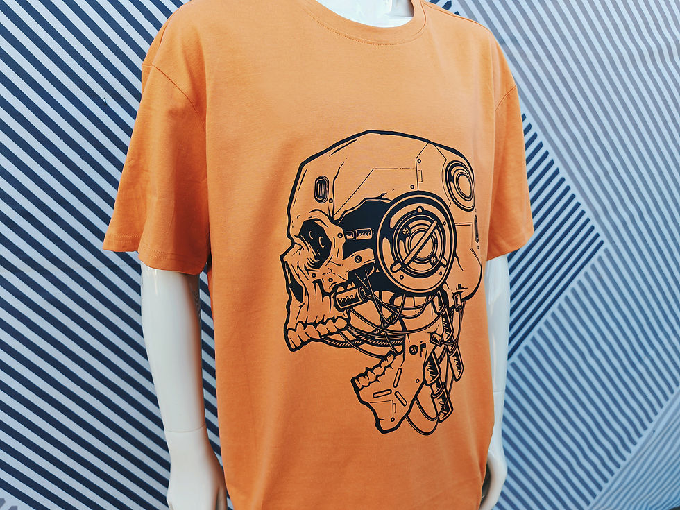 Thumbnail: T-shirt Robot Skull Coupe Oversize 240g