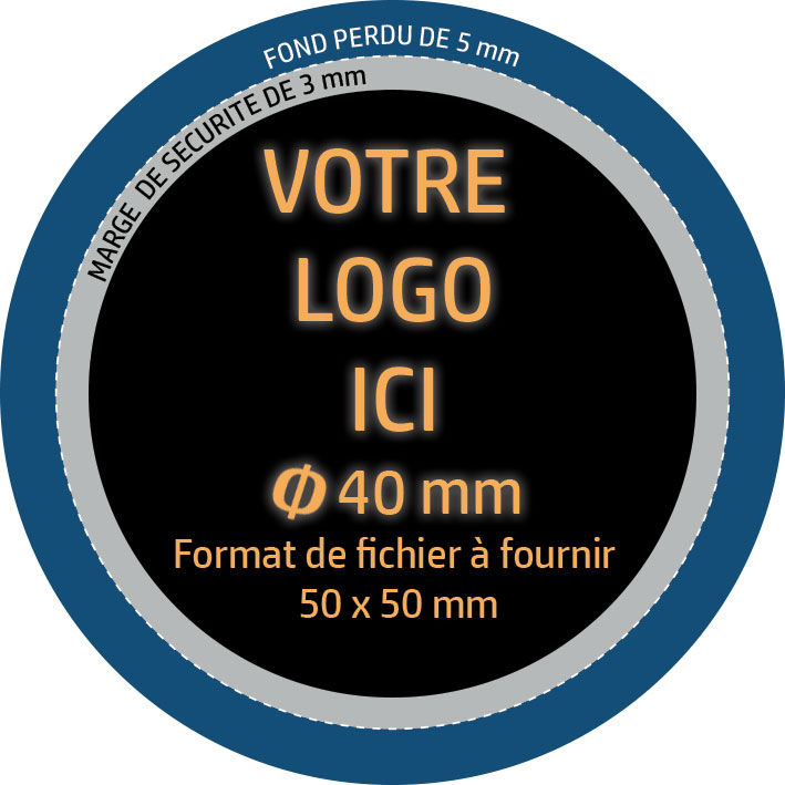 Miniature : Autocollant PVC 90gr/m2 Rond 40 mm