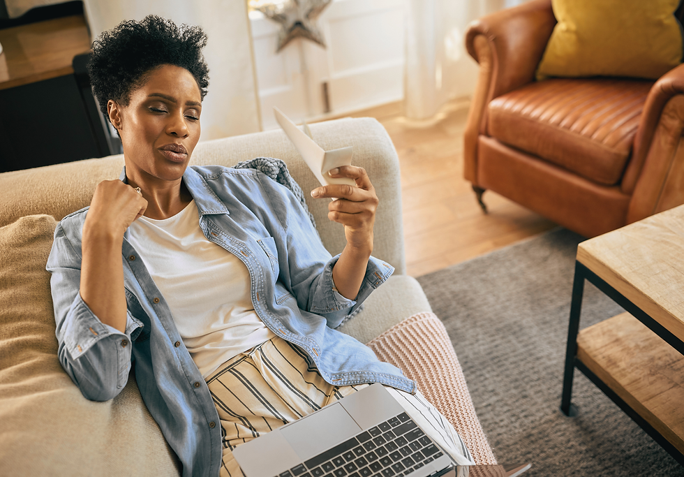 A menopausal woman having a hot flash