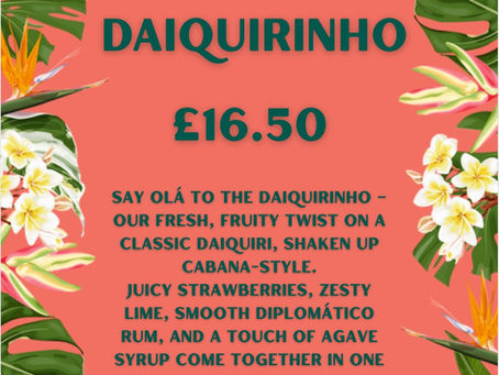 August 'Cocktail of the month' The Daiquirinho 🍓