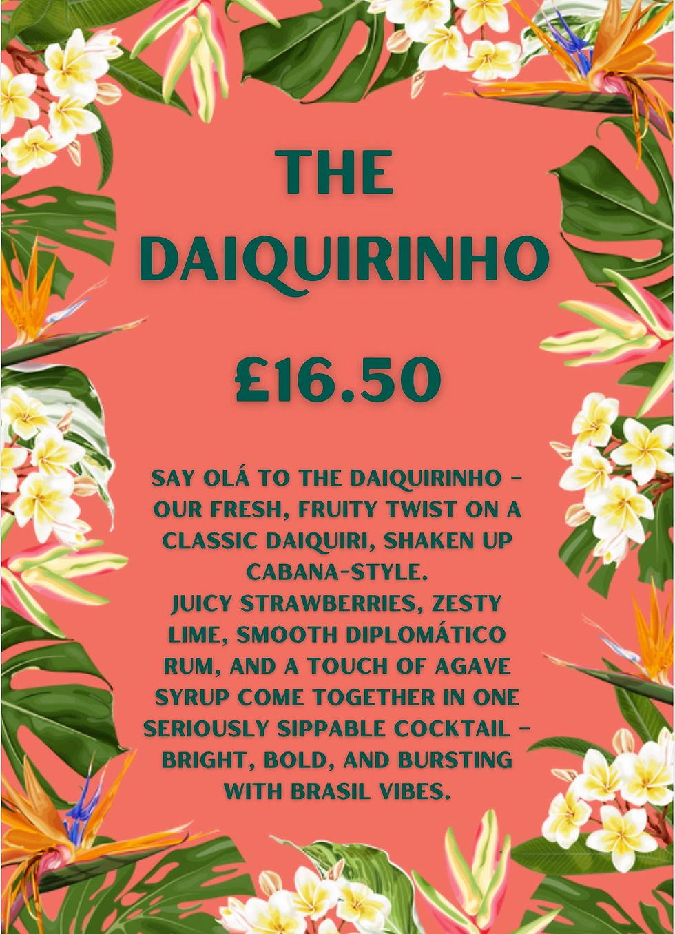 August 'Cocktail of the month' The Daiquirinho 🍓