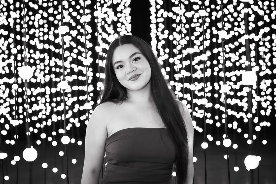 A senior of Liberty High School poses for a senior picture in Wonderspaces in Austin.