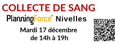 Collecte de sang chez Planning Force, le mardi 17 décembre, de 14h à 19h