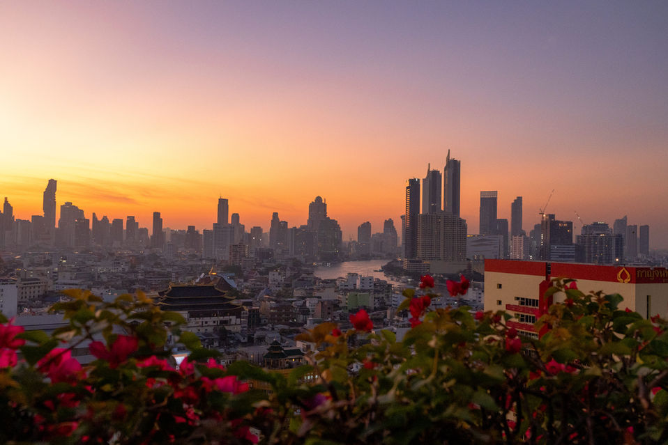 A view of Bangkok at sunrise