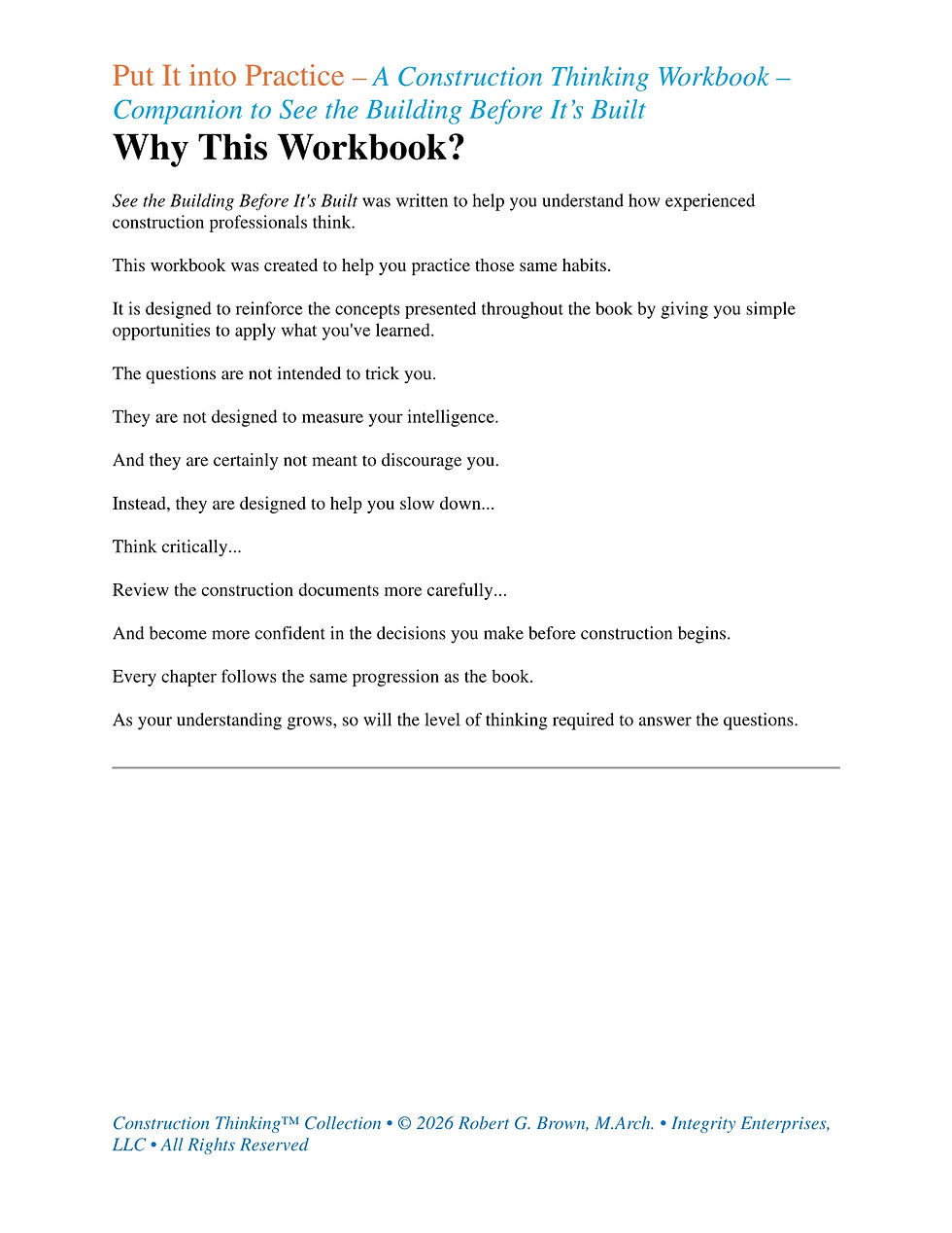 Miniatura: ✏️ Put It Into Practice™ Construction Thinking™ Companion Workbook