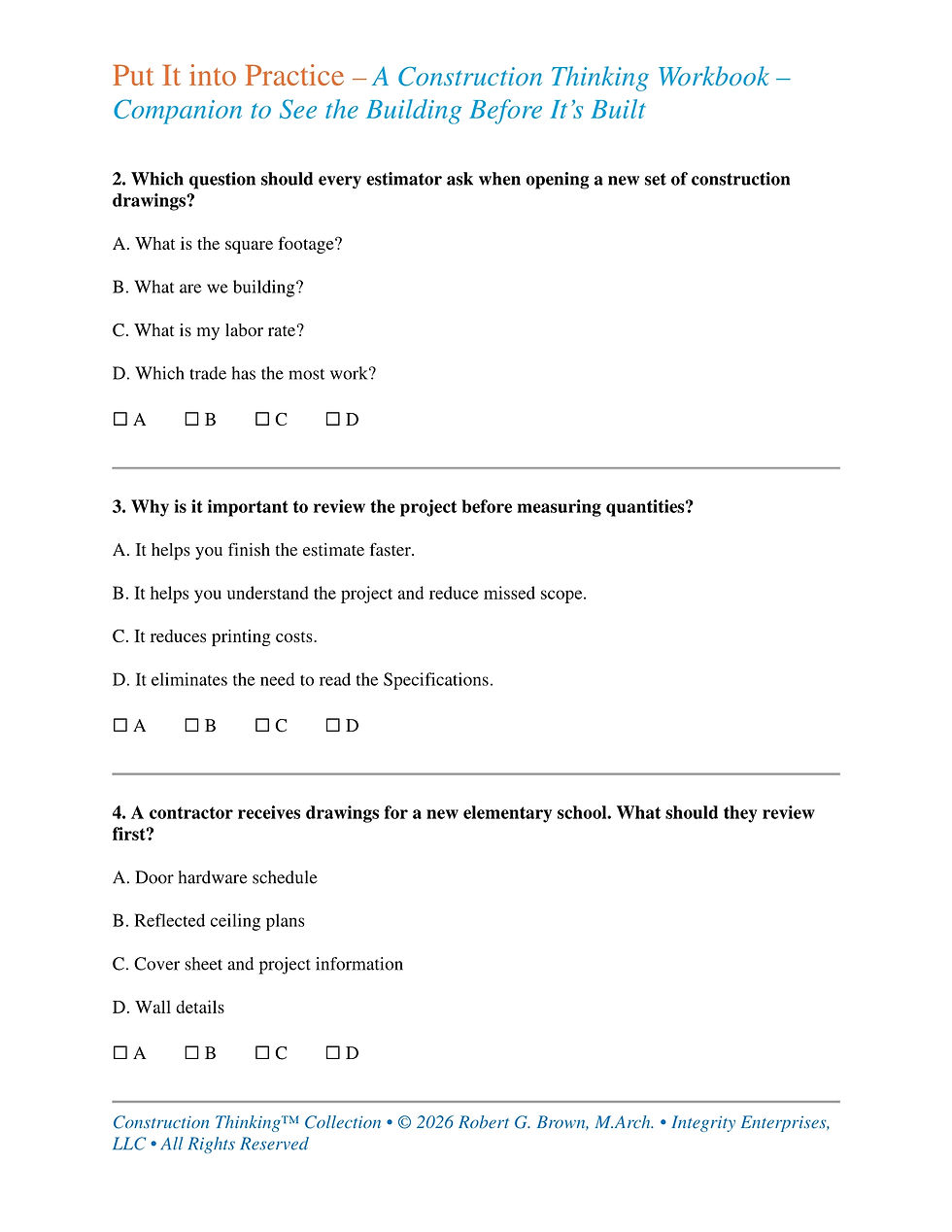 Miniatura: ✏️ Put It Into Practice™ Construction Thinking™ Companion Workbook