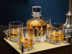 Hot Deals! Oakmont Monogram Whiskey Glass Set & Decanter