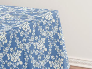 Best Deals! French Blue White Floral Pattern Botanical Chic Tablecloth