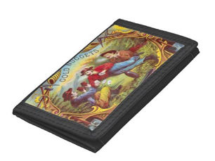 Best Price! Gold Nuggets Antique Cigar Label  Trifold Wallet