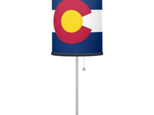 Best Deals! Patriotic table lamp with Flag of Colorado