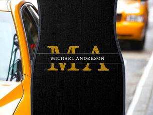 Hot Deals! Elegant Black Gold Monogram Custom Name Car Floor Mat