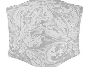 Hot Review! Pouf Cube Ottoman Modern Chic Abstract Gray Design