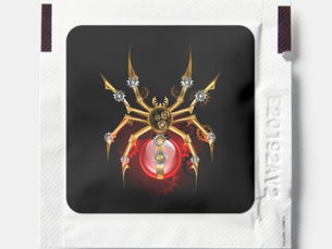 Hot Review! Steampunk spider on black hand sanitizer packet