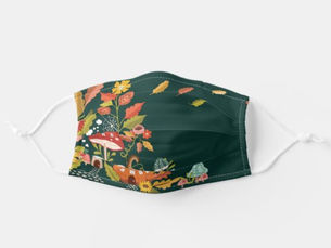 Review Fun Fairy Garden Autumn Leafs Mushrooms & Pumpkin Adult Cloth Face Mask
