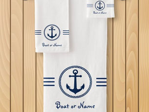 Top 10! Your Name With Modern Sea Anchor Bath Towel Set